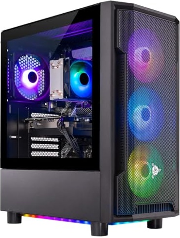 Skytech Gaming Shadow Gaming PC, RTX 4060, Ryzen 7 7700, 16 GB DDR5, 1 TB PCIe NVMe M.2 SSD Image