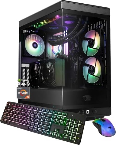 iBUYPOWER Y40 PRO Black Gaming PC, RTX 5070 Ti, Ryzen 9 7900X, 32 GB DDR5, 2 TB PCIe NVMe M.2 SSD Image