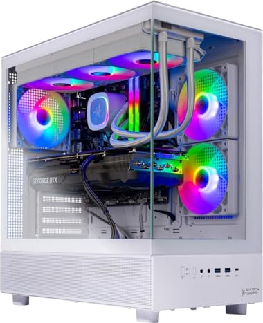 Skytech Gaming Azure 3 Gaming PC, RTX 4060, Ryzen 7 7700X, 16 GB DDR5, 2 TB PCIe NVMe M.2 SSD Image