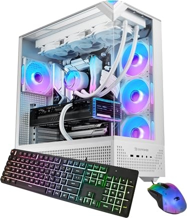iBUYPOWER Element Pro White Gaming PC, RTX 5070 Ti, i9-14900KF, 32 GB DDR5, 1 TB PCIe NVMe M.2 SSD Image
