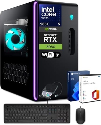 Alienware Aurora R16 Gaming PC, RTX 5080, Ultra 9 285K, 64 GB DDR5, 4 TB PCIe NVMe M.2 SSD + 2 TB HDD Image