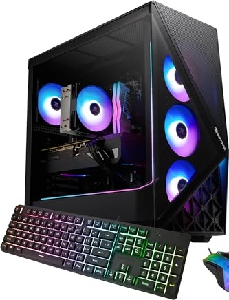 iBUYPOWER Slate Black Gaming PC, RX 9060 XT, Ryzen 7 8700F, 32 GB DDR5, 2 TB PCIe NVMe M.2 SSD Image
