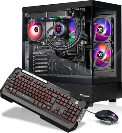 Thermaltake LCGS View 5860T-270 Gaming PC, RTX 5060 Ti, Ryzen 7 5800X3D, 8 GB DDR4, 1 TB PCIe NVMe M.2 SSD Image