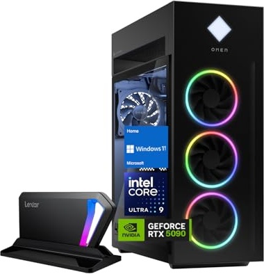 HP OMEN 45L GT22 RTX 5090 Gaming PC, RTX 5090, Ultra 9 285K, 64 GB DDR5, 2 TB PCIe NVMe M.2 SSD Image
