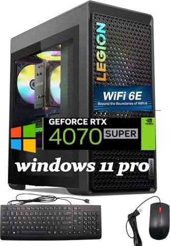 Lenovo Legion Tower 5 Gen 8 Gaming PC, RTX 4070 SUPER, Ryzen 7 7700, 64 GB RAM, 2 TB PCIe NVMe M.2 SSD Image