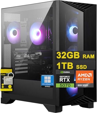 msi Aegis Z2 Gaming PC, RTX 5070, Ryzen 7 8700F, 32 GB RAM, 1 TB PCIe NVMe M.2 SSD Image