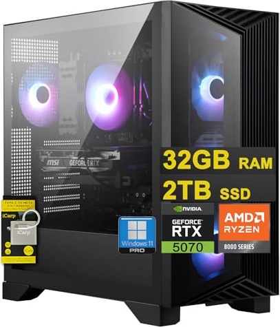 msi Aegis Z2 Gaming PC, RTX 5070, Ryzen 7 8700F, 32 GB RAM, 2 TB PCIe NVMe M.2 SSD Image