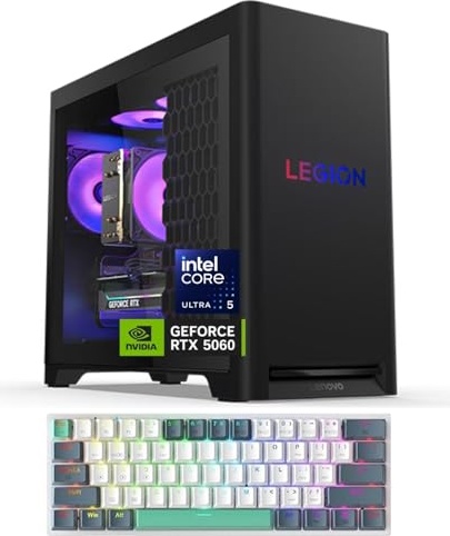 Lenovo Legion Tower 5i Gen 10 RTX 5060 Gaming PC, RTX 5060, Ultra 5 225, 32 GB DDR5, 1 TB PCIe NVMe M.2 SSD Image