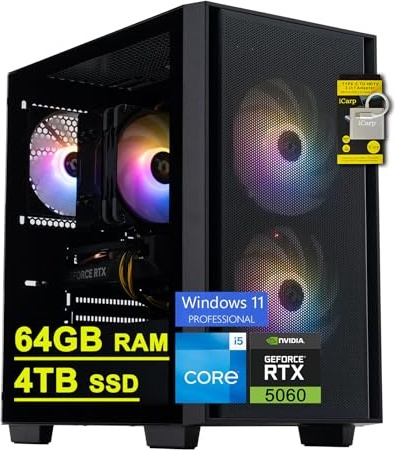 acer Nitro 60 Gaming PC, RTX 5060, i5-14400F, 64 GB DDR5, 4 TB PCIe NVMe M.2 SSD Image