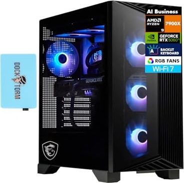 msi Aegis ZS2 AI Gaming PC, RTX 5060 Ti, Ryzen 9 7900X, 64 GB DDR5, 1 TB PCIe NVMe M.2 SSD Image