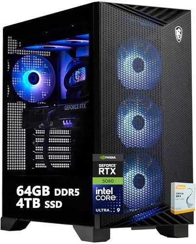 msi Aegis R2 AI Gaming PC, RTX 5080, Ultra 9 285, 64 GB DDR5, 4 TB PCIe NVMe M.2 SSD Image