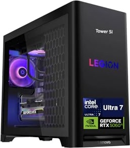 Lenovo Legion Tower 5i Gaming PC, RTX 5060 Ti, Ultra 7 265F, 32 GB DDR5, 256 GB PCIe NVMe M.2 SSD + 2 TB HDD Image