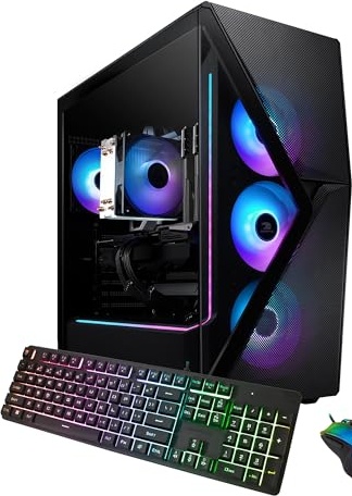 iBUYPOWER Slate MESH Gaming PC, RTX 4060, Ryzen 5 5500, 16 GB DDR4, 1 TB PCIe NVMe M.2 SSD Image
