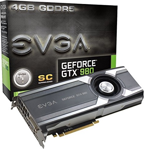 EVGA GeForce GTX 980 4GB SC GAMING, Silent Cooling Graphics Card 04G-P4-1982-KR