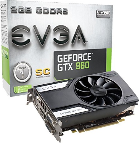 EVGA GeForce GTX 960 Superclocked Gaming ACX 2.0 2GB GDDR5 128bit PCI-E 3.0 16x Graphic Card (02G-P4-2962-KR)