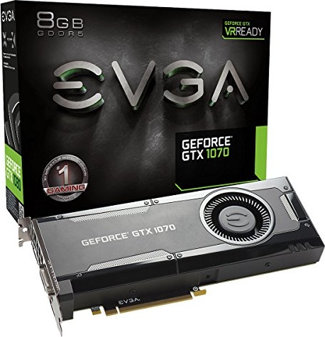 EVGA GeForce GTX 1070 GAMING, 8GB GDDR5, DX12 OSD Support (PXOC) Graphics Card 08G-P4-5170-KR