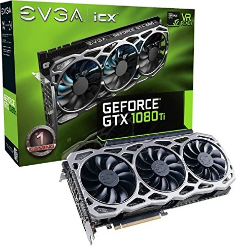 EVGA GeForce GTX 1080 Ti FTW3 Gaming, 11GB GDDR5X, iCX Technology - 9 Thermal Sensors & RGB LED G/P/M, 3X Async Fan Control, Optimized Airflow Design Graphics Card 11G-P4-6696-KR