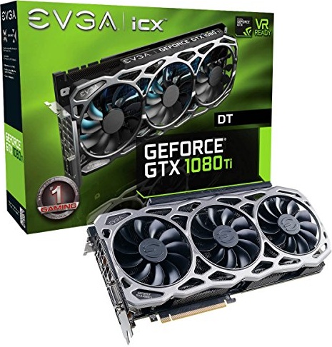 EVGA GeForce GTX 1080 Ti FTW3 DT Gaming 11GB GDDR5X iCX Technology - 9 Thermal Sensors & RGB LED G/P/M Graphic Cards (11G-P4-6694-KR)