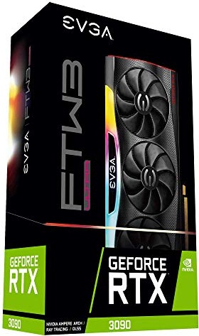 EVGA Geforce RTX 3090 Ftw3 Ultra Gaming, 24G-P5-3987-Kr, 24Gb Gddr6X, Icx3 Technology, Argb Led, Metal Backplate