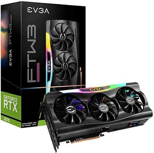 EVGA 08G-P5-3767-KR GeForce RTX 3070 FTW3 Ultra Gaming, 8GB GDDR6, iCX3 Technology, ARGB LED, Metal Backplate