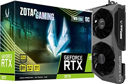 ZOTAC Gaming GeForce RTX 3070 Twin Edge OC Low Hash Rate 8GB GDDR6 256-bit 14 Gbps PCIE 4.0 Graphics Card, IceStorm 2.0 Advanced Cooling, White LED Logo Lighting, ZT-A30700H-10PLHR