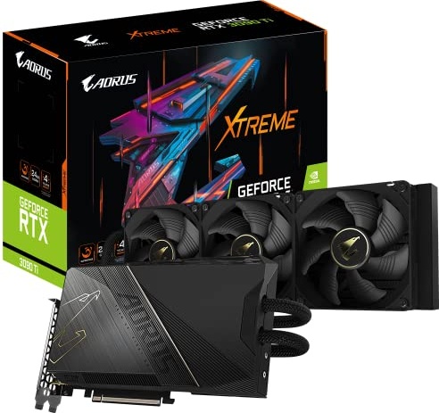 GIGABYTE AORUS GeForce RTX 3090Ti Xtreme WATERFORCE 24G Graphics Card, Waterforce Cooling System, 24GB 384-bit GDDR6X, GV-N309TAORUSX W-24GD Video Card