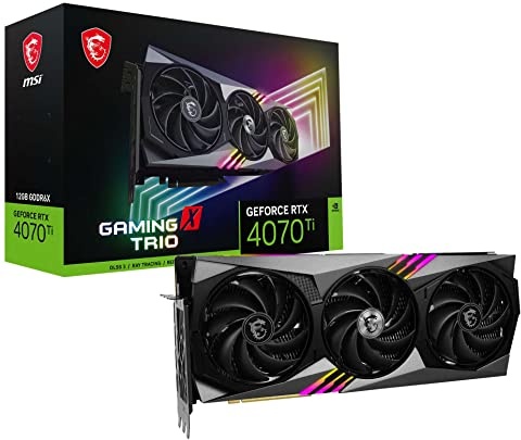 MSI Gaming GeForce RTX 4070 Ti 12GB GDRR6X 192-Bit Extreme Clock: 2760 MHz HDMI/DP Nvlink Tri-Frozr 3 Ada Lovelace Architecture Graphics Card (RTX 4070 Ti Gaming X Trio 12G)