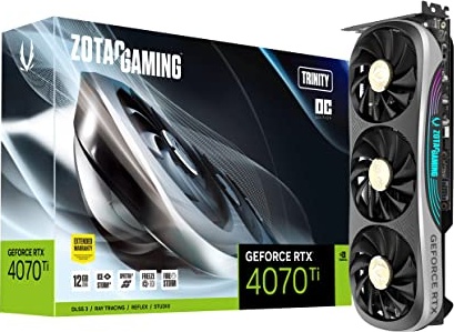 ZOTAC Gaming GeForce RTX 4070 Ti Trinity OC DLSS 3 12GB GDDR6X 192-bit 21 Gbps PCIE 4.0 Gaming Graphics Card, IceStorm 2.0 Advanced Cooling, Spectra 2.0 RGB Lighting, ZT-D40710J-10P