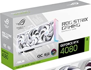 ASUS ROG Strix GeForce RTX 4080 OC Edition Gaming Graphics Card White (PCIe 4.0, 16GB GDDR6X, HDMI 2.1a, DisplayPort 1.4a, DLSS3 Support, Supports 4K)