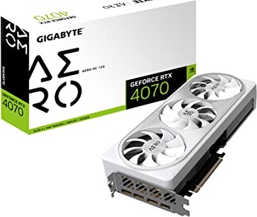 GIGABYTE GeForce RTX 4070 AERO OC 12G Graphics Card, 3X WINDFORCE Fans, 12GB 192-bit GDDR6X, GV-N4070AERO OC-12GD Video Card