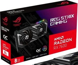 ASUS ROG Strix Radeon™ RX 7600 OC Edition 8GB GDDR6 Graphics Card (PCIe 4.0, 8GB GDDR6, HDMI 2.1, DisplayPort 1.4a, Axial-tech Fans, Dual BIOS, GPU Tweak III)