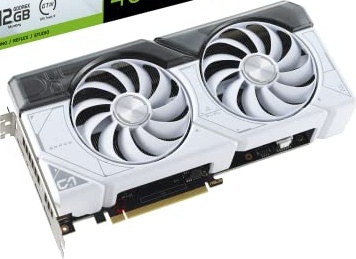 ASUS Dual GeForce RTX™ 4070 White OC Edition 12GB GDDR6X (PCIe 4.0, 12GB GDDR6X, DLSS 3, HDMI 2.1, DisplayPort 1.4a, 2.56-Slot Design, Axial-tech Fan Design, 0dB Technology, and More)