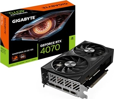 GIGABYTE GeForce RTX 4070 WINDFORCE 2X OC 12G Graphics Card, 2X WINDFORCE Fans, 12GB 192-bit GDDR6X, GV-N4070WF2OC-12GD Video Card