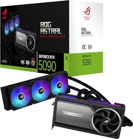 ASUS ROG Astral LC GeForce RTX™ 5090 32GB GDDR7 OC Edition – Experience Fluid Force with a 360mm AIO Cooler for Optimal Performance That can Achieve The Highest GPU Boost Clock