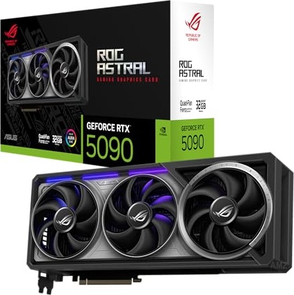 ASUS ROG Astral GeForce RTX™ 5090 Gaming Graphics Card (PCIe® 5.0, 32GB GDDR7, HDMI®/DP 2.1, 3.8-Slot, 4-Fan Design, Axial-tech Fans, Patented Vapor Chamber, Phase-Change GPU Thermal pad)