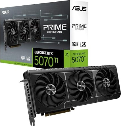ASUS The SFF-Ready Prime GeForce RTX™ 5070 Ti 16GB GDDR7 Graphics Card (PCIe® 5.0, 16GB GDDR7, HDMI®/DP 2.1, 2.5-Slot, Axial-tech Fans, Dual BIOS)