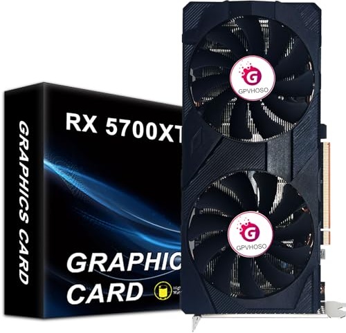 GPVHOSO RX 5700 XT Graphics Card, AMD Radeon RX 5700 XT 8GB GDDR6 2560SP 256bit PCI-e 4.0 x16 GPU Computer Graphics Cards, HDMI/DisplayPort*3 Interface, Video Cards Supports Up to 8K