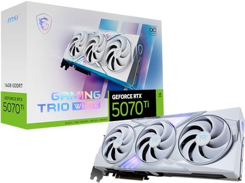 GeForce RTX 5070 Ti 16G Gaming Trio OC White - 16GB GDDR7 (28Gbps/256-bit), PCIe 5, Boost: 2572 MHz, HDMI 2.1b, DisplayPort 2.1b