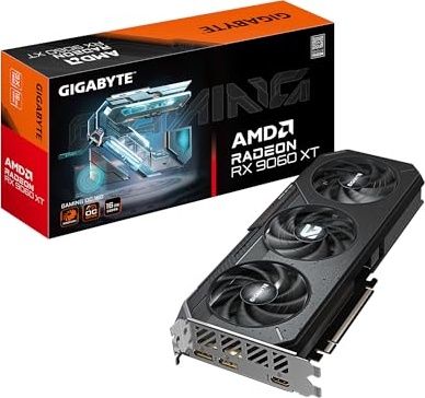 GIGABYTE Radeon RX 9060 XT Gaming OC 16G Graphics Card, PCIe 5.0, 16GB GDDR6, GV-R9060XTGAMING OC-16GD Video Card