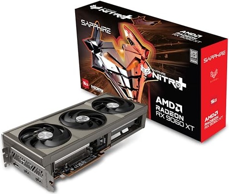 Sapphire 11350-01-20G Nitro+ AMD Radeon™ RX 9060 XT Gaming OC Graphics Card with 16GB GDDR6, AMD RDNA 4