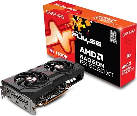 Sapphire 11350-03-20G Pulse AMD Radeon™ RX 9060 XT Gaming OC Graphics Card with 16GB GDDR6, AMD RDNA 4