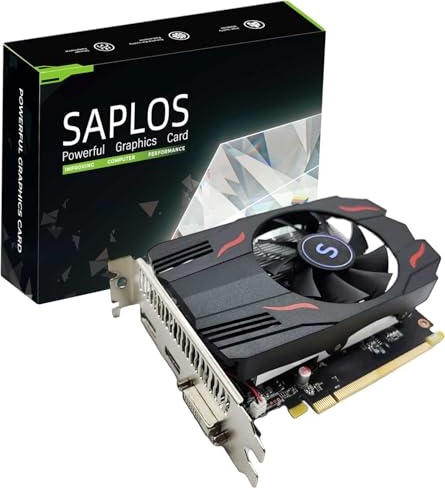 SAPLOS Radeon RX 550 Graphics Card, 4GD5, 128-Bit, DisplayPort DVI-D HDMI, PC Video Card Gaming, Computer GPU, DirectX 12