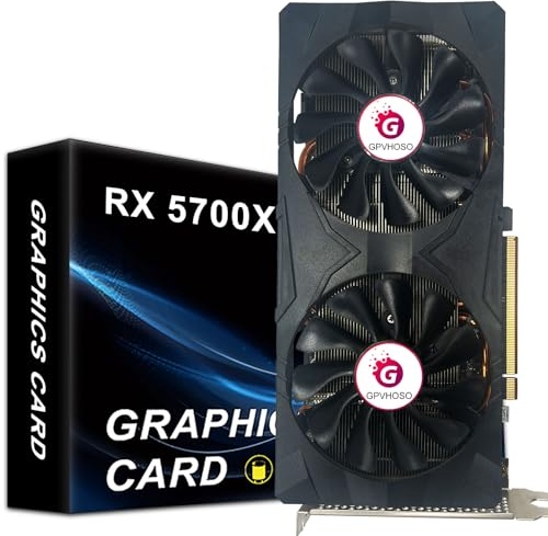 GPVHOSO RX 5700 XT 8GB Graphics Card, GDDR6 2560SP 256bit PCI-e 4.0 x16 AMD Radeon GPU Computer Graphics Card, Support Up to 8K Video Cards, HDMI DisplayPort*3 Interface