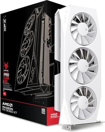 XFX Mercury AMD Radeon RX 9060XT OC White Gaming Edition with 16GB GDDR6 HDMI 2xDP, AMD RDNA 4 RX-96TMERCW9