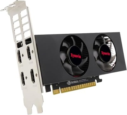 Xynsviu GeForce GTX 1050 Ti 4G HDMI Graphics Card,GPU Video Cards for PC Gaming,4 3 Monitor Port Output Computer,Pci Express x16 Low Profile Video Card(GTX1050Ti 4G 4HDMI)