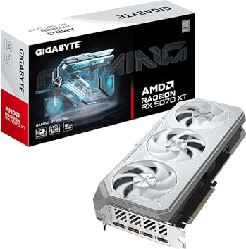 GIGABYTE Radeon™ RX 9070 XT Gaming OC ICE 16G Graphics Card (16GB GDDR6, 512-bit, PCIe 5.0, HDMI/DP 2.1, 2.7 Slot, Hawk Fan, Server-Grade Thermal Gel, Reinforced Structure)