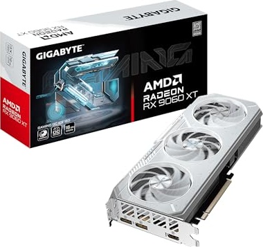 GIGABYTE Radeon™ RX 9060 XT Gaming OC ICE 16G Graphics Card (16GB GDDR6, 256-bit, PCIe 5.0, HDMI/DP 2.1, 2 Slot, Hawk Fan, Server-Grade Thermal Gel, Reinforced Structure)