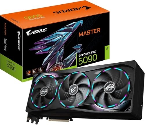 Nechkitter GIGABYTE AORUS GeForce RTX 5090 Master 32G Graphics Card, WINDFORCE Cooling System, 32GB 512-bit GDDR7, GV-N5090AORUS M-32GD Video Card