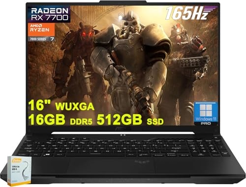 ASUS TUF Gaming A16 Laptop | 16" WUXGA 165Hz 100% sRGB | AMD 8-core Ryzen 7 7735HS | 16GB DDR5 512GB SSD | Radeon RX7700S 8GB Graphic (>RTX4060) | Backlit Type-C USB4 Win11Pro w/DLCA Accessory Gaming Laptop, RTX 4060, Ryzen 7 7735HS, 16.0" WUXGA 165Hz, 16 GB DDR5, 512 GB SSD Image