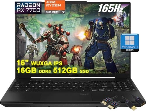 ASUS TUF Gaming A16 Laptop | 16" WUXGA 165Hz 100% sRGB | AMD 8-core Ryzen 7 7735HS | 16GB DDR5 512GB SSD | Radeon RX7700S 8GB (>RTX4060) | Backlit Type-C USB4 Win11Pro w/DLCA Accessory Gaming Laptop, RTX 4060, Ryzen 7 7735HS, 16.0" WUXGA 165Hz, 16 GB DDR5, 512 GB SSD Image